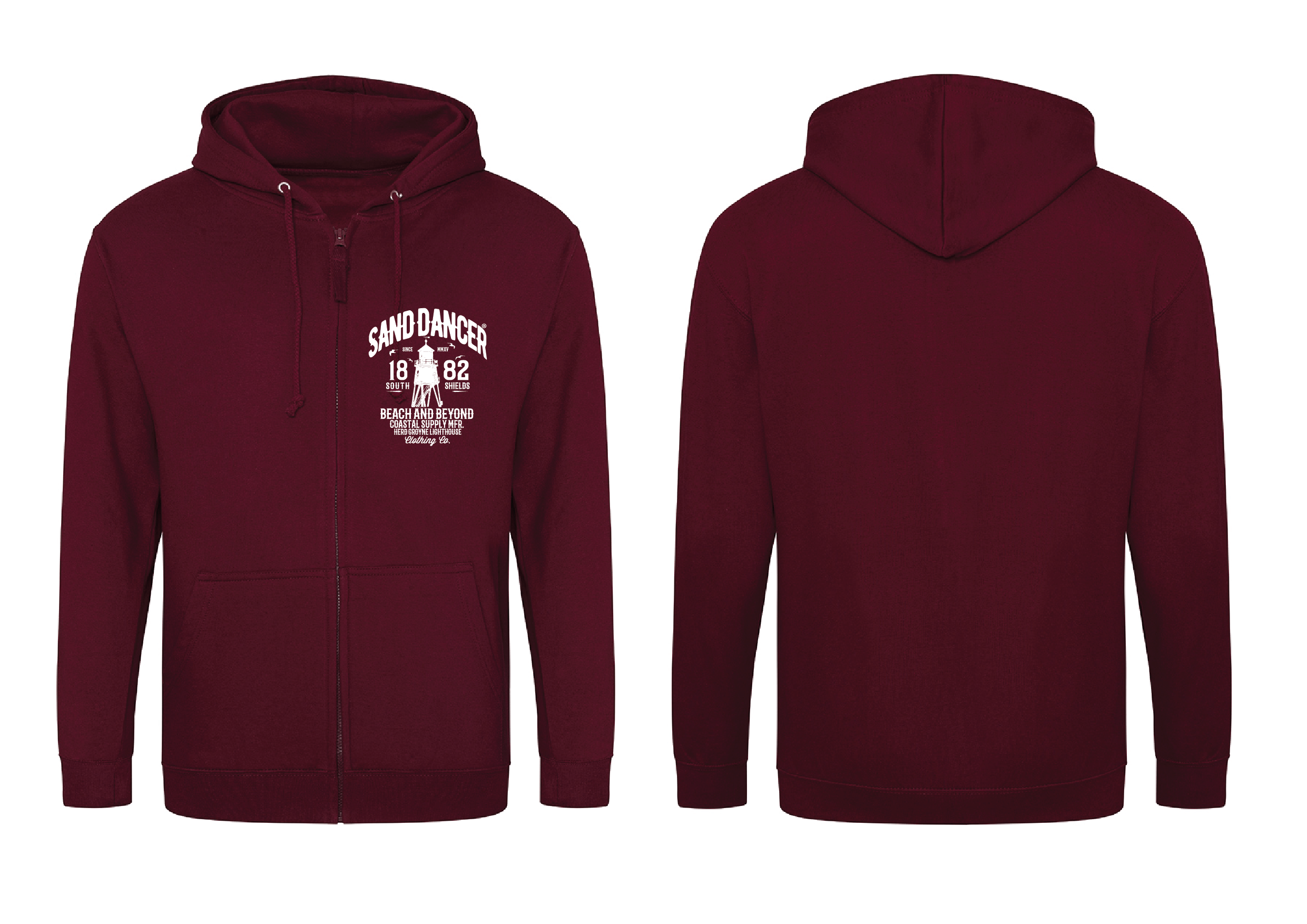 1882 Zipper (front only) - Burgundy