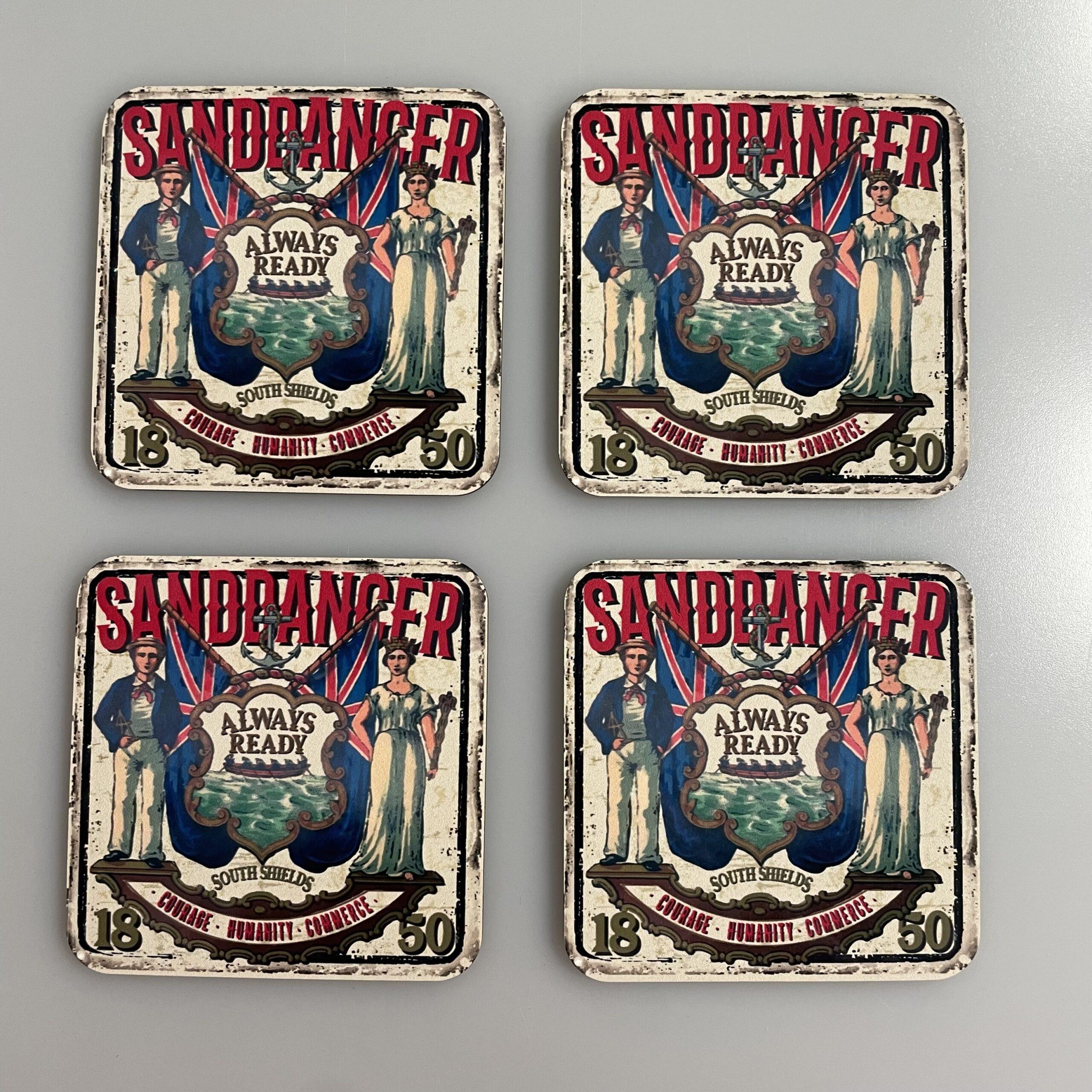 Coaster x4 - Square Crest